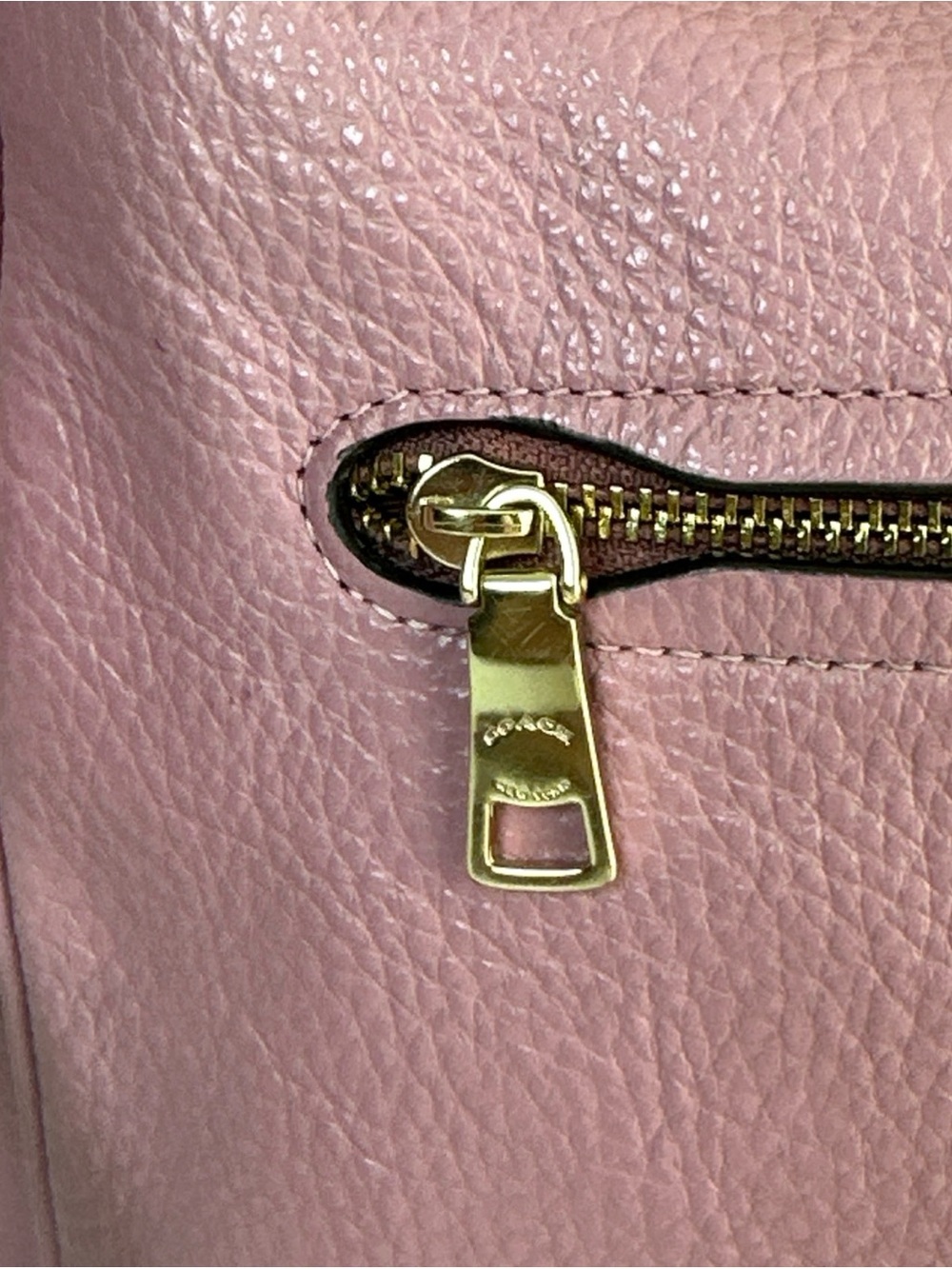 EUC Coach Ellie Mauve Pink Pebbled Leather Shoulder Crossbody Bag C1648 - Picture 4 of 14